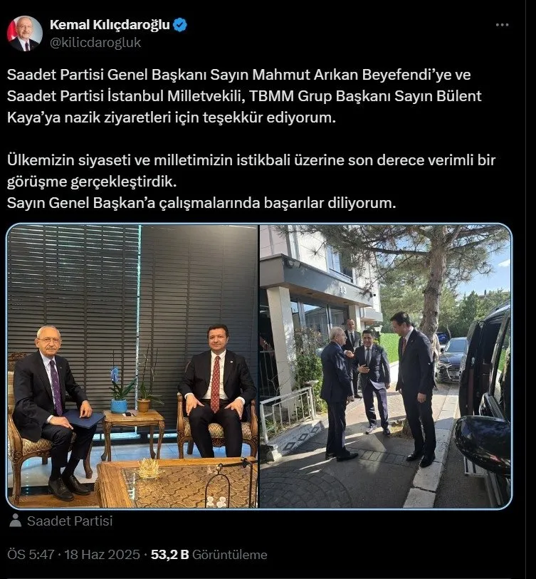 CHP koltuğunu devralmaya hazırlanan Kılıçdaroğlu 30 Haziran'ı beklemeden siyasi temaslara başladı (Takvim.com.tr)