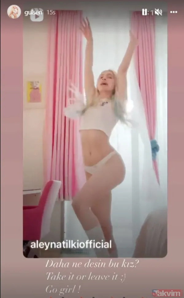 "Daha Ne Desin Bu Kız" Gülşen, Tilki'nin Klibinden Bir Kesiti Sosyal Medya Hesabına Taşıdı Ve "Daha Ne Desin Bu Kız?" İfadelerini Kullandı.