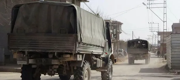 El Bab'a askeri araç ve iş makinesi sevkiyatı