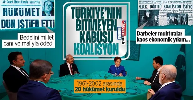 Bitmeyen kabus: Koalisyonlar! 6’lının yaşadığı kriz eski Türkiye’yi hatırlattı