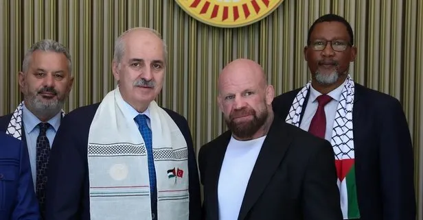 İlk cuma namazını TBMM’de kıldı! Dünyaca ünlü sporcu ABD’li Jeff Monson: Türkiye’nin  Filistin konusundaki duruşunu takdir ediyorum