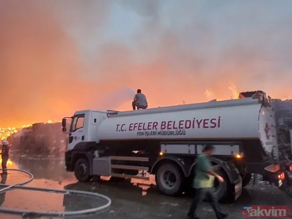 Aydın'da kağıt fabrikasındaki yangın yeniden kontrolden çıktı: Havadan ve karadan müdahale sürüyor - 32