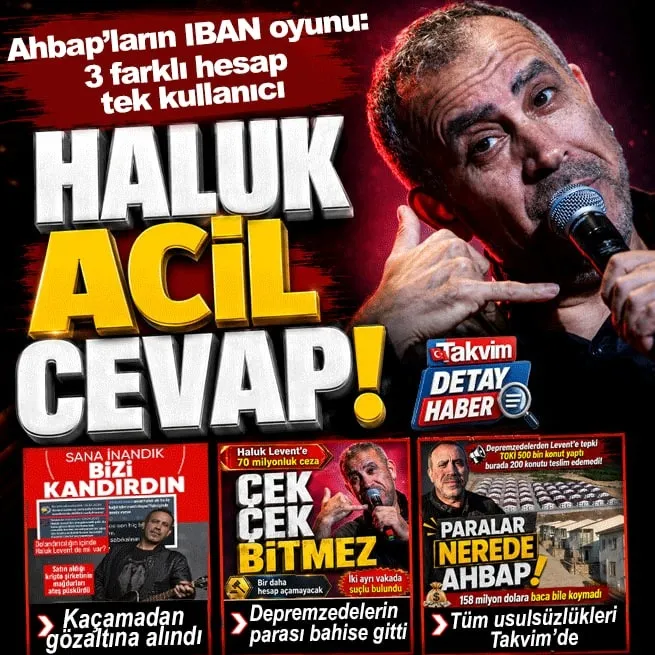 Depremzedelerin parası bahse! Savcılıktan Haluk Levent açıklaması: Yurt dışına kaçma hazırlığı yaptığı belirtildi