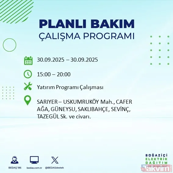 İstanbul’un 23 ilçesinde elektrikler kesilecek! 30 Eylül 2025 BEDAŞ kesinti listesi - 26
