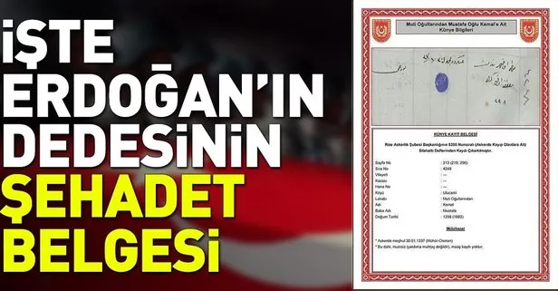 Iste Erdogan In Dedesinin Sehadet Belgesi Takvim