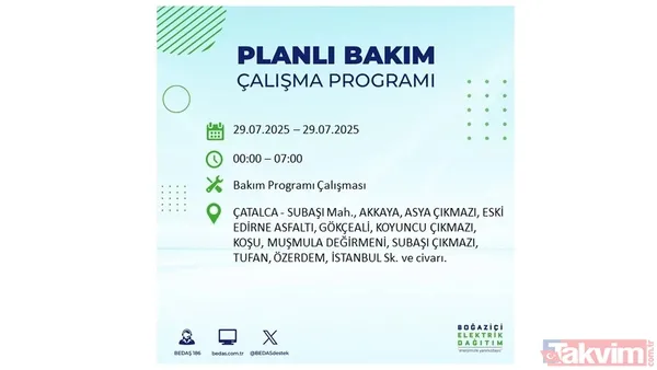 Bugün İstanbul'da elektrik ve su kesintisi var mı? BEDAŞ ve İSKİ duyurdu: Hangi ilçeler etkilenecek? - 25