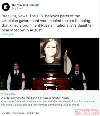 ‘CIA’sal oyunlar! ABD Ukrayna’yı yine sattı: Daria Dugina suikastının arkasında Ukrayna var