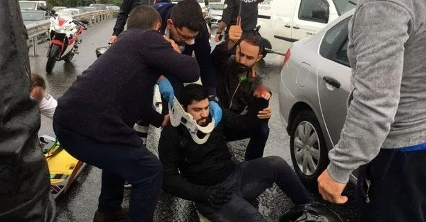 E-5'te korkunç kaza! Parmağı koptu