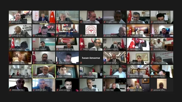 Son dakika: Sağlık Bakanı Fahrettin Koca'dan 81 ilin sağlık müdürüyle Kovid-19 zirvesi-1