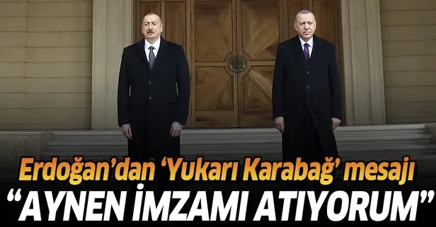 Son dakika: Başkan Erdoğan’dan Azerbaycan’da Yukarı Karabağ açıklaması