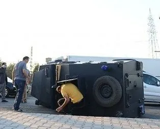 Diyarbakır’da zırhlı araç devrildi: 6 polis yaralı