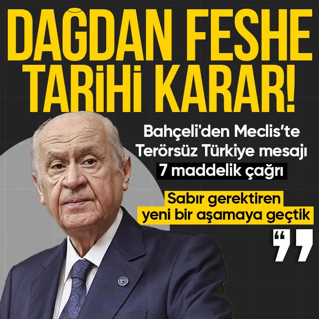 MHP lideri Bahçeliden Terörsüz Türkiye mesajı: Sabır gerektiren yeni bir aşamaya geçtik