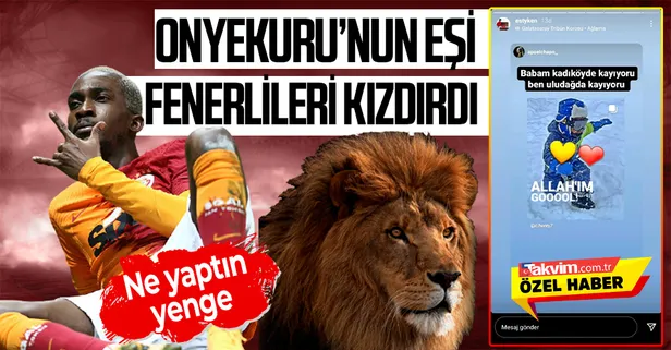 Henry Onyekuru’nun eşinden şok paylaşım: Babam Kadıköy’de, ben Uludağ’da kayıyorum