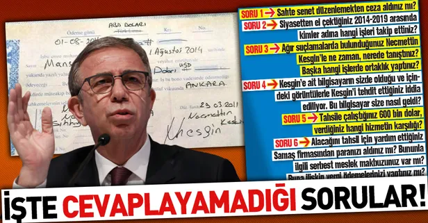 İşte sahte senet skandalında Mansur Yavaş'ın cevapsız bıraktığı o sorular!