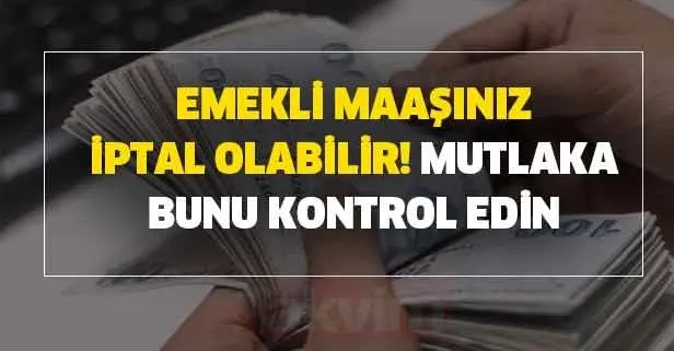 Emekli maaşınız iptal olmasın diye kontrol etmenizde fayda var