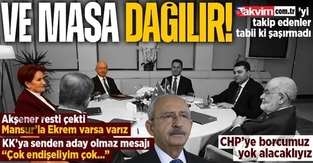 Ve masa dağılır! Meral Akşener’den Kılıçdaroğlu’na ’senden aday olmaz’ salvosu: Mansur ve Ekrem varsa biz varız, CHP’den alacaklıyız