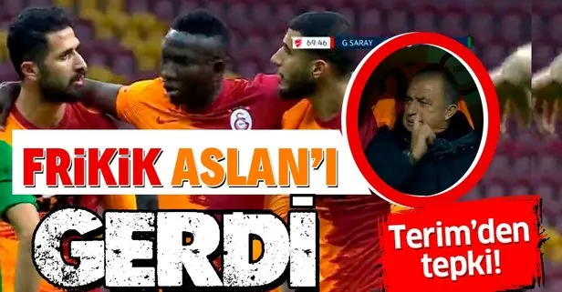 Galatasaray - Darıca Gençlerbirliği maçında Belhanda ile Emre Akbaba arasında frikik gerginliği!