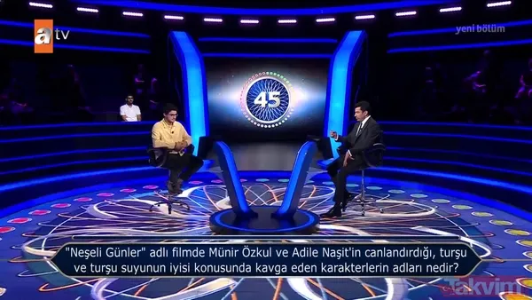Kenan İmirzalıoğlu sordu, Kim Milyoner Olmak İster'de Yeşilçam rüzgarı esti! Neşeli Günler, Münir Özkul ve Adile Naşit... - 4