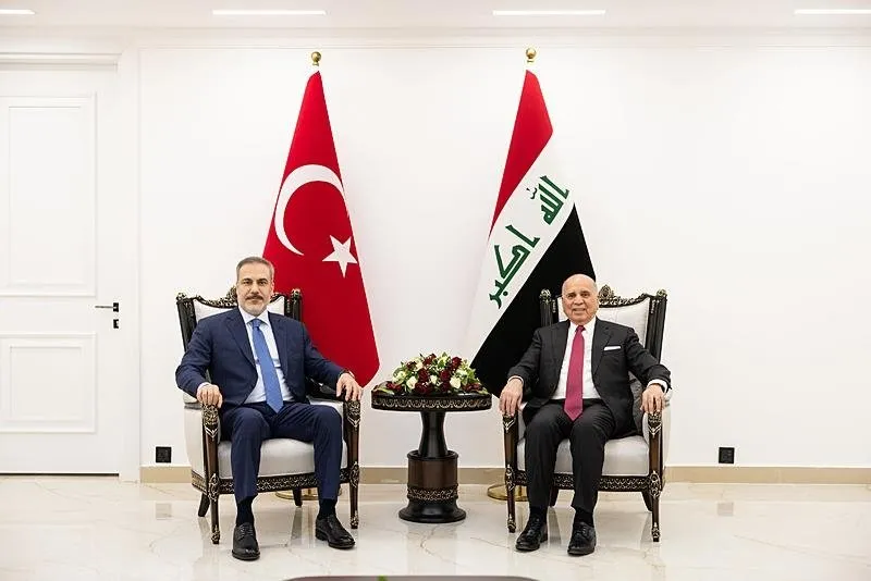 Irak'ın başkenti Bağdat'ta Güvenlik Konusunda Bakan Düzeyli Toplantı gerçekleştirildi. Dışişleri Bakanı Hakan Fidan (solda), toplantı kapsamında Irak Dışişleri Bakanı Fuad Hüseyin (sağda) ile görüştü. (14 Mart 2024)