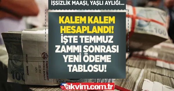 Kalem kalem hesaplandı! 3.336,03 liraya çıktı! İşte eski ve yeni ZAMLI maaşlar... Temmuz zammı sonrası yeni ÖDEME TABLOSU! 
