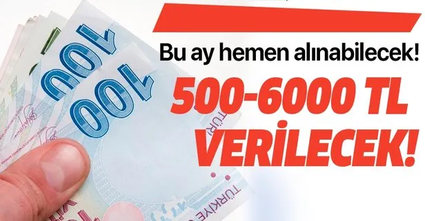 Bu Ay Hemen Alinabilecek 500 6000 Tl Verilecek Takvim