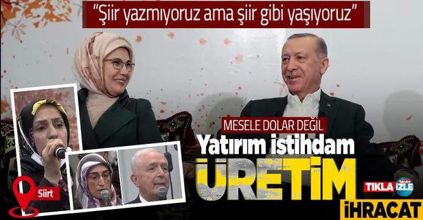 Başkan Erdoğan'dan Siirt'te Demokrasi Konuşmaları etkinliğinde ekonomi mesajı: Yatırım, istihdam, üretim, ihracat ve büyüme...