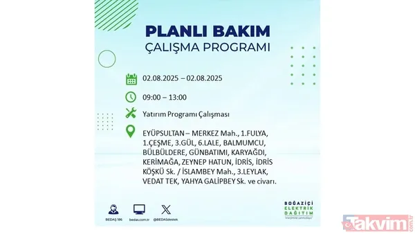 2 Ağustos İstanbul'da Elektrik Kesintisi Yaşanacak İlçe Ve Mahalleler