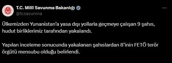 Milli Savunma Bakanlığı: Sınırdan geçmeye çalışam 8'i FETÖ'cü 9 kişi yakalandı-2