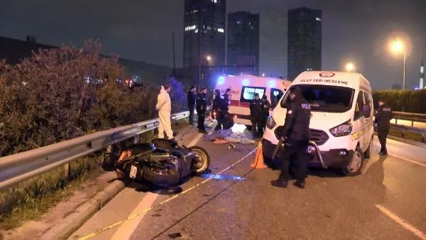 Ümraniye'de feci kaza! Bariyere vurduktan sonra TIR'a çarpan motosikletin sürücüsü hayatını kaybetti-2