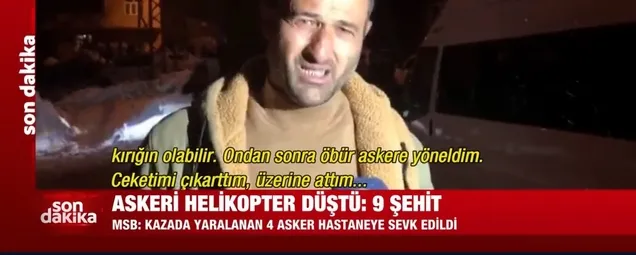 Bitliste yaşanan helikopter kazasının görgü tanığı yaşananları anlattı