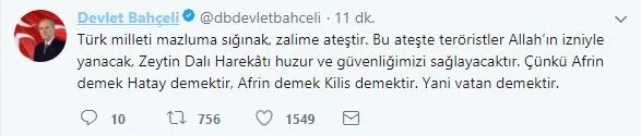 Bahçeli'den kritik Afrin açıklaması-2