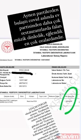 Öykü Çelik'ten korona partilerinin ardından skandal paylaşım! Korkudan test yaptırdı sonra da... - 4