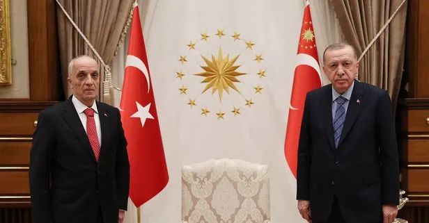 Başkan Erdoğan, Türk-İş Başkanı Ergün Atalay’ı kabul etti