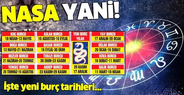 nasa dan burclarla ilgili flas aciklama yilan burcu ile birlikte burc sayisi 13 e yukseldi takvim