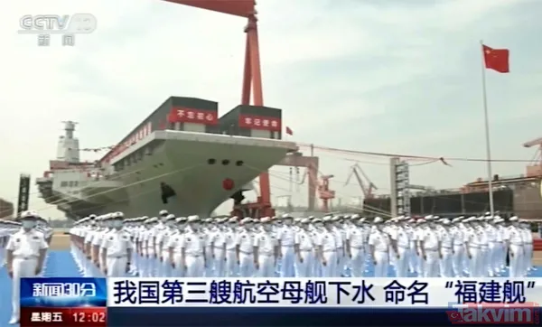 Çin üçüncü uçak gemisi Fucien'i törenle suya indirdi - 4
