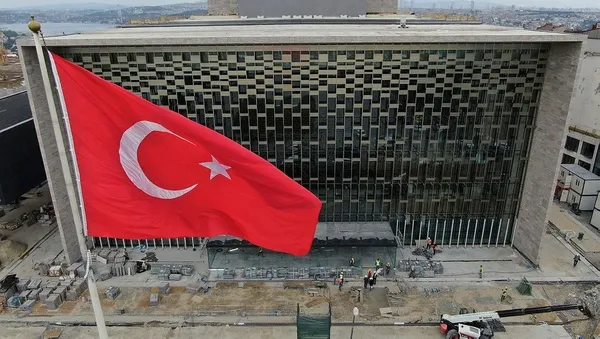 Son dakika: İstanbul Taksim'de yapımı süren Atatürk Kültür Merkezi'nin yeni hali göründü-6