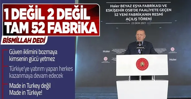 SON DAKİKA! Başkan Erdoğan’dan Eskişehir’de fabrika açılışı töreninde önemli açıklamalar