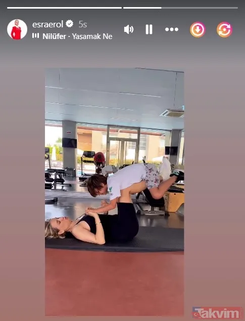 Esra Erol bu kez spor salonundan paylaştı! Oğluyla beraber eğlenceli anlarına bakın! Fit haline yorum ve beğeni yağdı... - 7