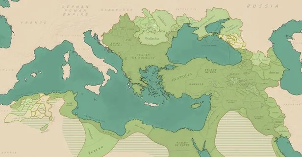7 iklim 3 kıtaya yayılan Osmanlı haritası: Osmanlı Devleti’nin 200-400-600 yıl boyunca yönettiği ülkeler!