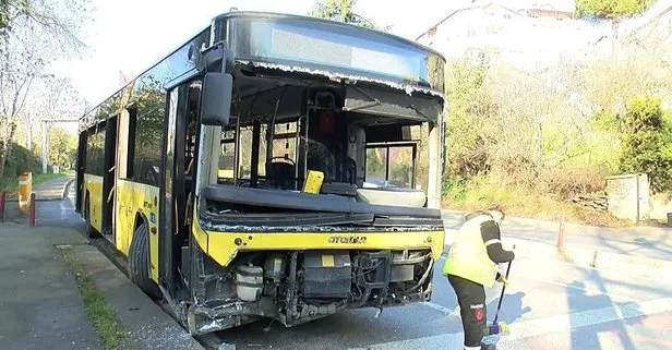 Sarıyer’de İETT otobüsü dönüş yapmaya çalışan araca çarptı: Sürücüler yaralandı