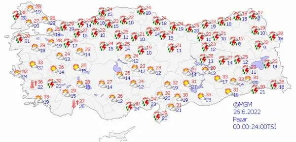 Meteorolojiden hafta sonu için yağış uyarısı! Kuvvetli fırtına ve gök gürültülü yağmur geliyor | 25 Haziran HAVA DURUMU-12
