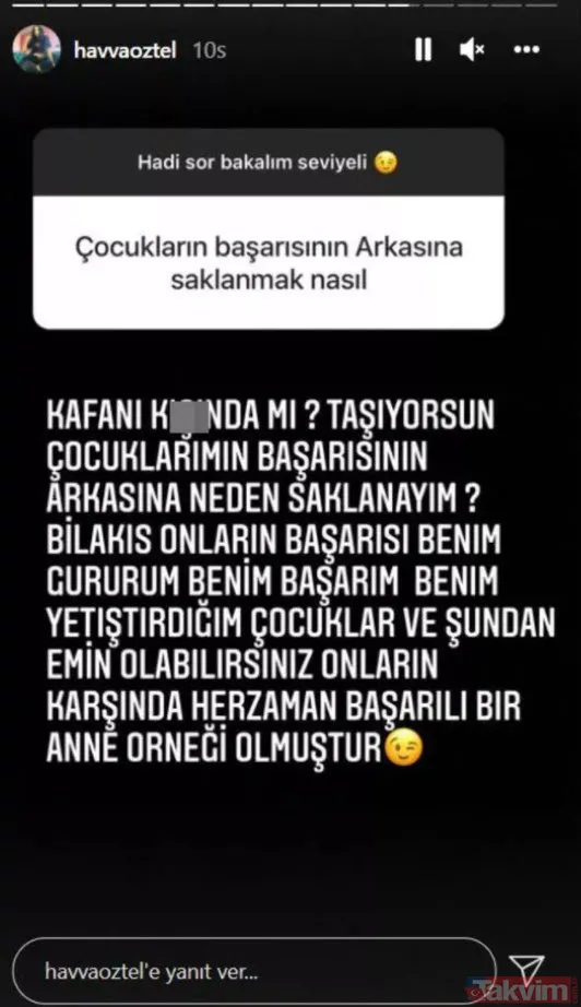 Aleyna Tilki'nin annesi Havva Öztel'den takipçisine küfür 'kafan k.çında mı?' Anne Havva Öztel bir kez daha olay yarattı - 6