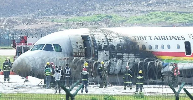 Çin’de yolcu uçağı kalkış sırasında alev aldı