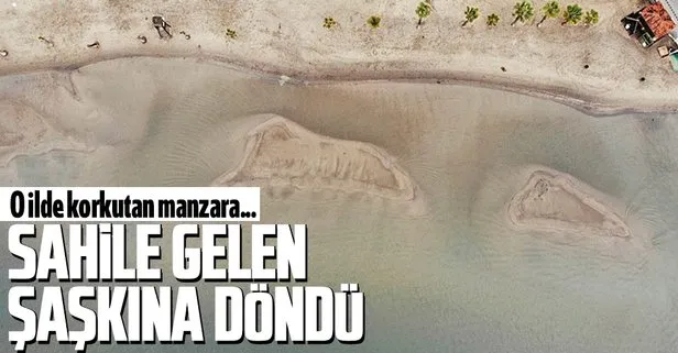 Muğla Akyaka’da deniz suyu 40 metre içeri çekildi