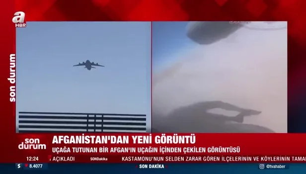 İnsanlık dramı! Kargo uçağına tutunan Afgan gencin uçağın içinden çekilen dehşet verici görüntüsü kamerada