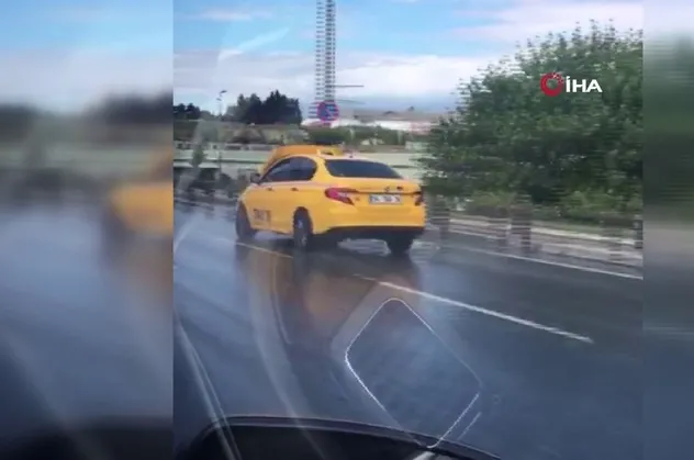 Havalimanı yolunda hayrete düşüren görüntü