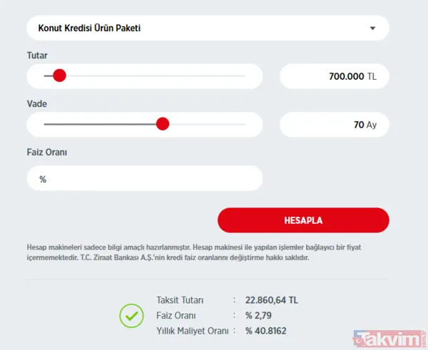 Ziraat Bankası'ndan 70 ay vadeli kredi; Aylık 4.572 TL taksitle 700.000 TL - 9