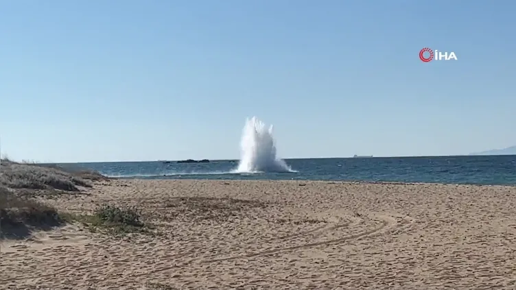 Çanakkale’nin Bozcaada 2. Dünya Savaşı'ndan kalma mayın imha edildi!