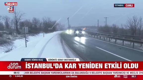 İstanbul’da kar yağışı yeniden etkili oldu