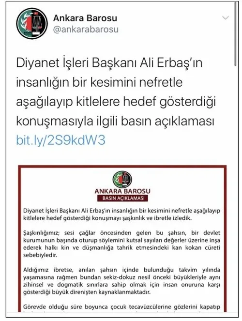 Prof. Dr. Ali Erbaş’a büyük destek! Ankara ve İzmir baroları Kur’an-ı Kerim’de yer alan ayetlere hakaret etti-4
